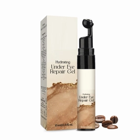 Under Eye Cream for Dark Circles Removals, Puffiness & Fine Lines for Women & Men with 360° Massage Roller Enriched With Caffeine, Vitamin C & E, Green Tea, and Aloe vera - 15 ML