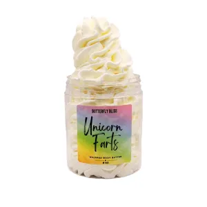 Unicorn Farts Whipped Body Butter – Cotton Candy & Sweet Vanilla Scent – Shea, Mango & Coconut Oil Moisturizer – Vegan, Paraben‑Free Cream for Dry Skin – 8 oz Jar