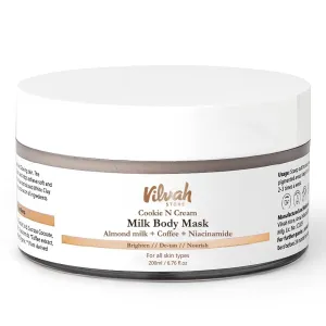 V-ilvah STORE Cookie N Cream Body Mask | Almond Milk Extract | Niacinamide | Kaolin Clay | For Women & Men | Natural & Vegan| 200Gm 8.4Fl Oz