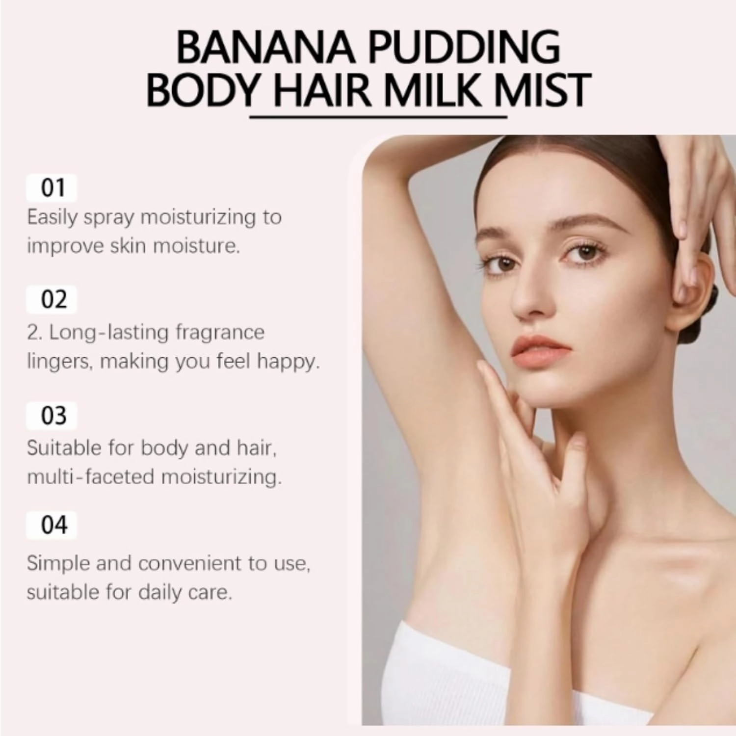 Vanilla Cream Puff Body Milk Mist, 2025 New Duo Bodys Mist - 8New Scents, Hydrating And Moisturizing Spray, Long-Lasting Fragrance, Body and Hair Spray (Vanilla)