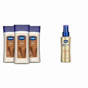 Vaseline Intensive Care Cocoa Radiant 3 Count 6.8oz Body Gel Oil   Radiant X Replenishing 3.7oz Body Oil