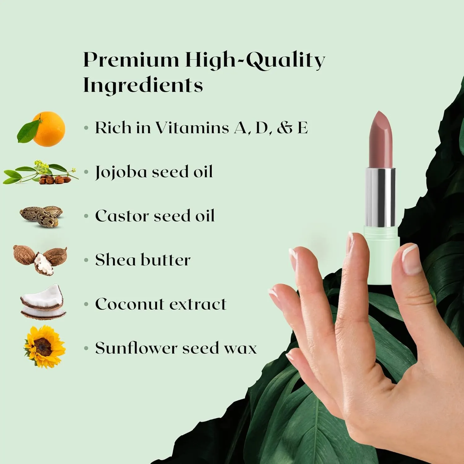 Vegan Lipstick (Petalia) - Sensational One-Stroke Long Lasting Lipstick from Natural Oils & Butters Full-Coverage Lip Color with Shea Butter & Coconut Extact - Premium Hydrating Lipsticks