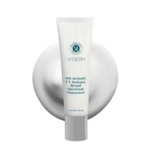 VI Derm SPF 50 Daily UV Defense Sunscreen - Broad Spectrum Sunblock for Face & Body - Lightweight, Oil-Free, Fast-Absorbing Skincare Protector - Clean, Non-Greasy Formula - Fragrance Free, 2 Fl Oz