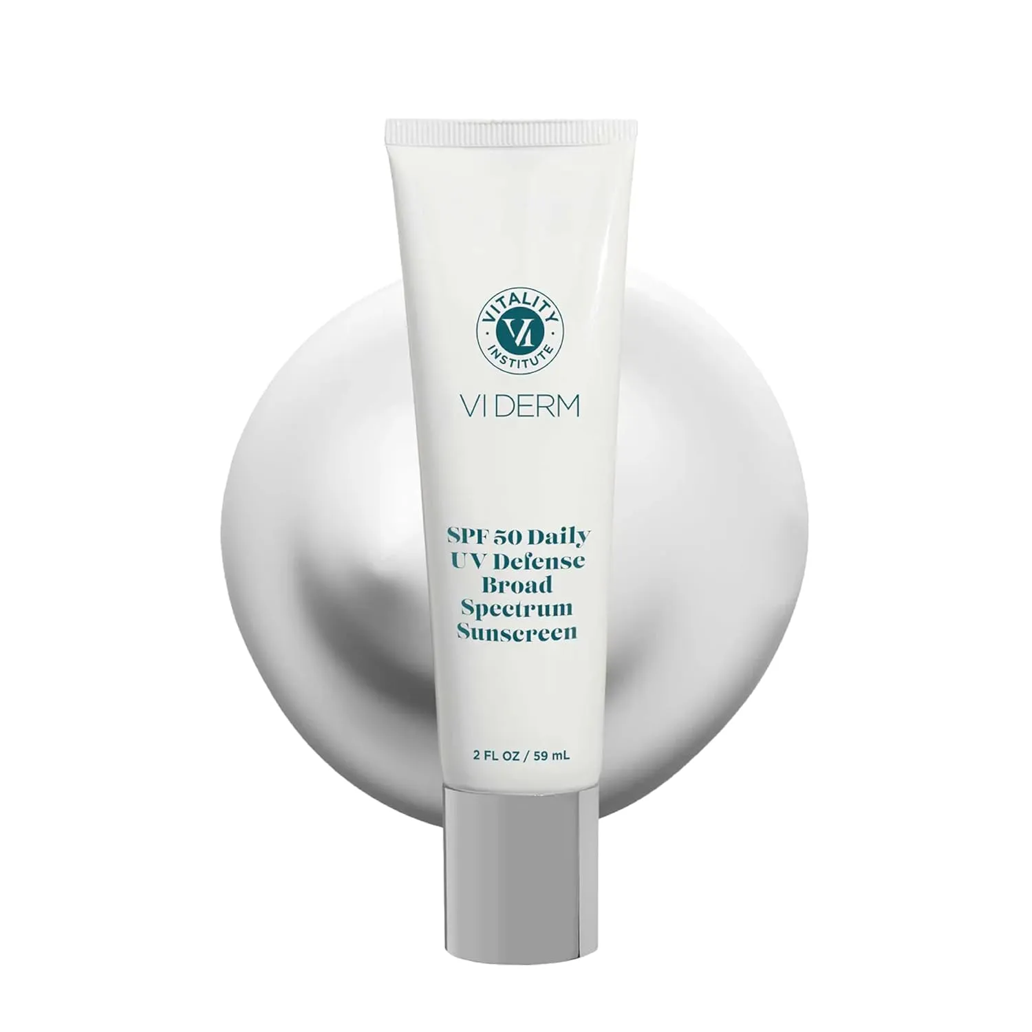 VI Derm SPF 50 Daily UV Defense Sunscreen - Broad Spectrum Sunblock for Face & Body - Lightweight, Oil-Free, Fast-Absorbing Skincare Protector - Clean, Non-Greasy Formula - Fragrance Free, 2 Fl Oz