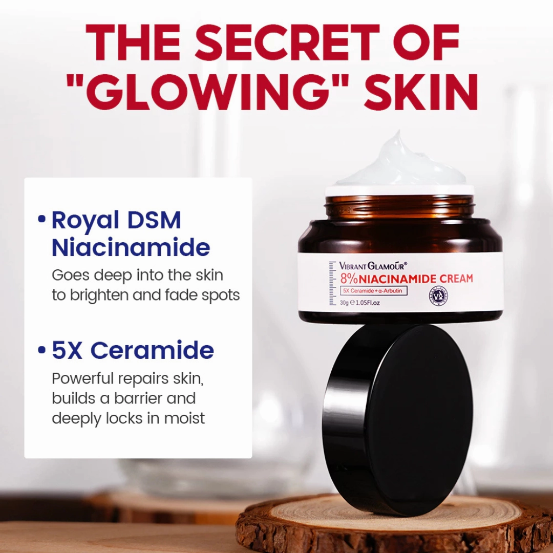 VIBRANT GLAMOUR 8% Niacinamide Cream (5X Ceramide   a-Arbutin) 30g