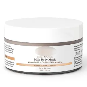vil.vah STORE Cookie N Cream Body Mask | Almond Milk Extract | Niacinamide | Kaolin Clay | For Women & Men | Natural & 100% Vegan | 200Gm