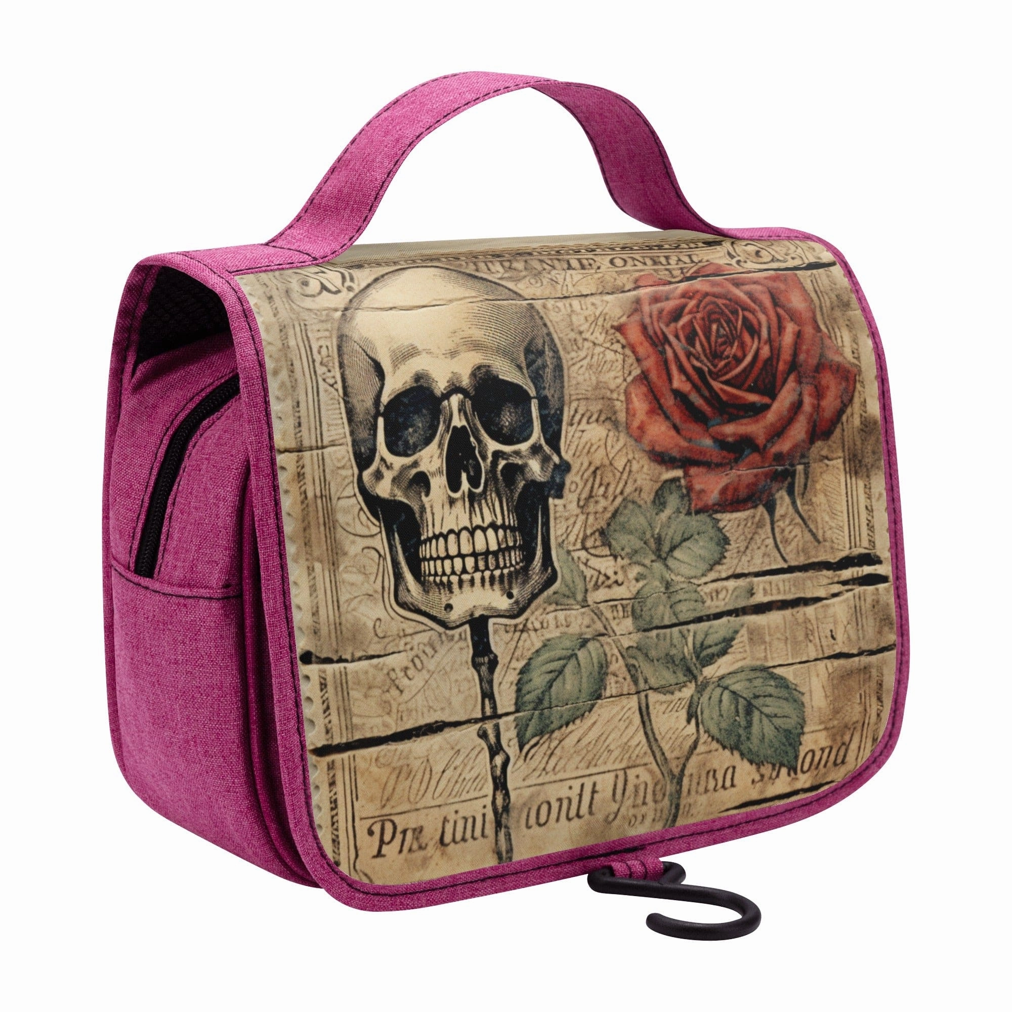 Vintage Skull & Rose Toiletry Cosmetic Travel Bag