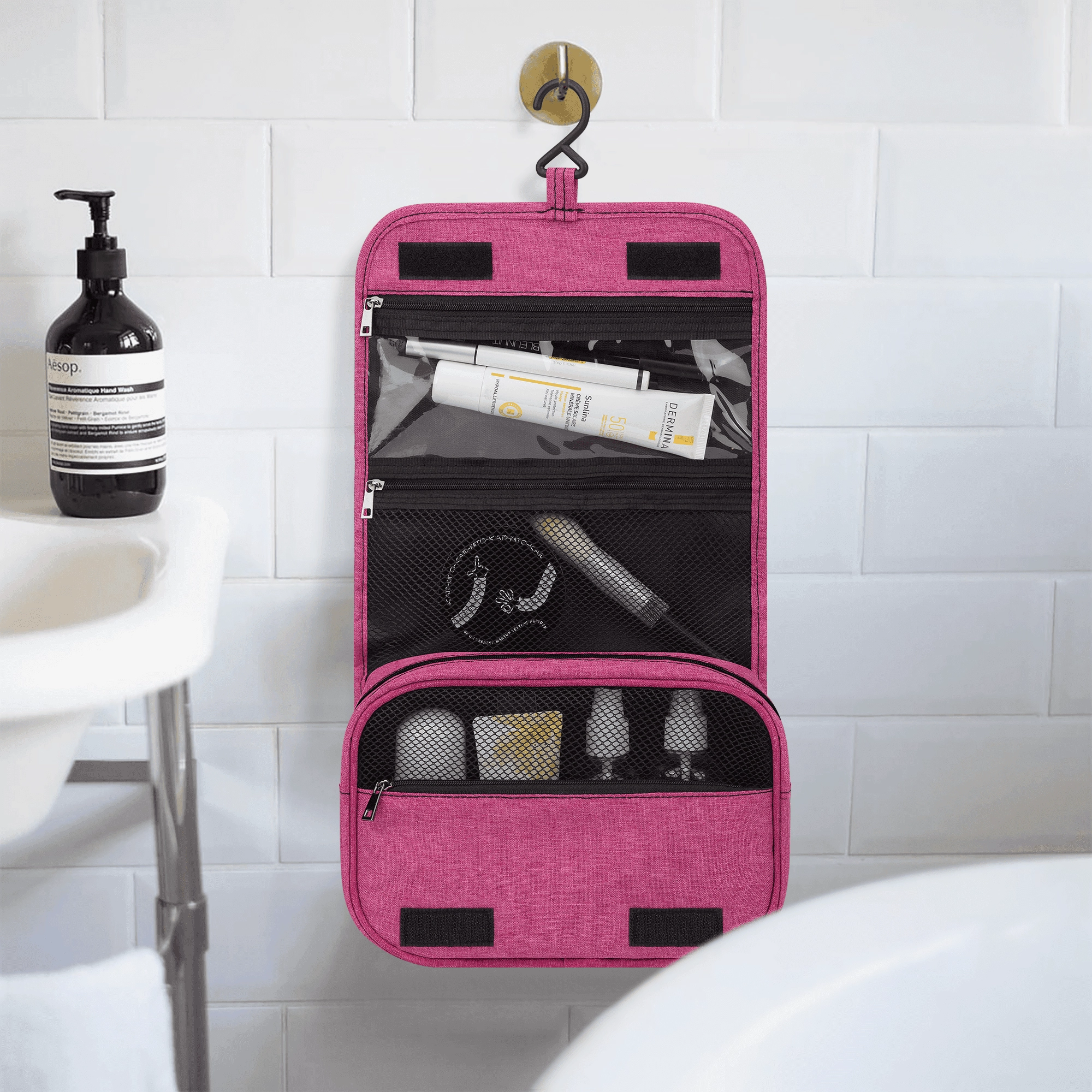 Vintage Skull & Rose Toiletry Cosmetic Travel Bag