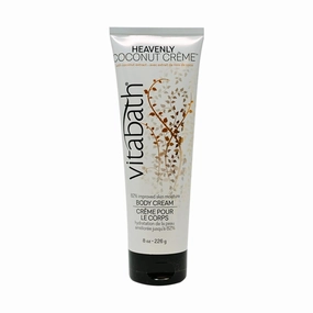 Vitabath Heavenly Coconut Creme Moisturizing Body Cream - Soothing Hydration Vitamin & Nutrient Skin Care - Replenishing All Over Dry Skin Lotion Moisturizer for Women & Men - 8 Ounce