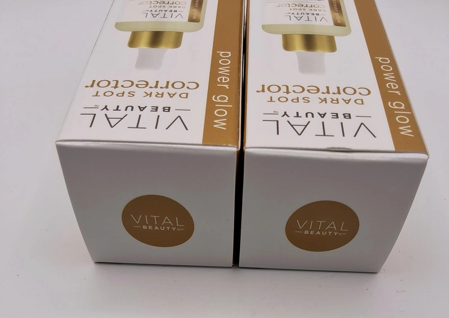Vital Beauty Dark Spot Corrector Serum with Vitamin C and Caffeine, Power Glow Formula, 1 fl oz, pack of 2.