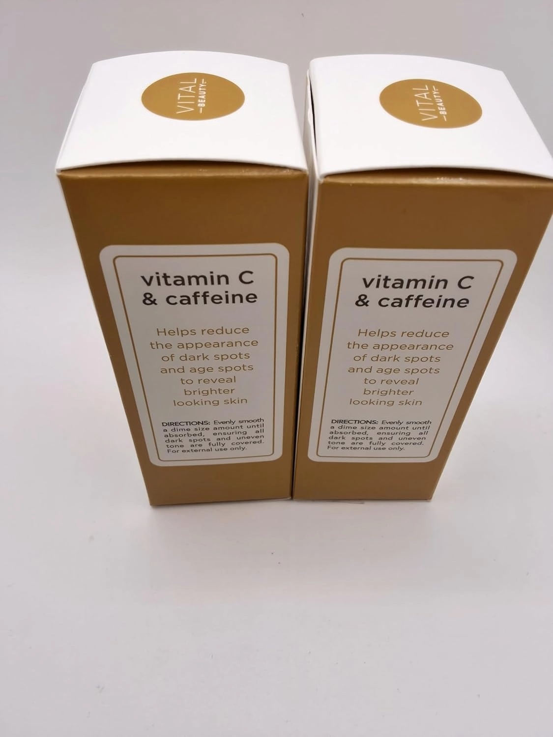 Vital Beauty Dark Spot Corrector Serum with Vitamin C and Caffeine, Power Glow Formula, 1 fl oz, pack of 2.