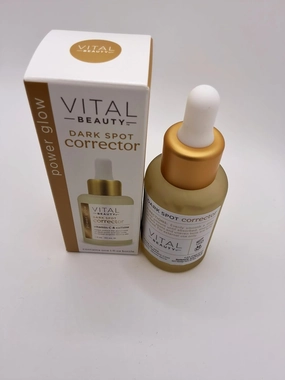 Vital Beauty Dark Spot Corrector Serum with Vitamin C and Caffeine, Power Glow Formula, 1 fl oz, pack of 2.
