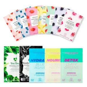 Vitamasques Korean Face Mask Bundle - Juicy Face Sheet Mask & Skin Saver Acne Kit