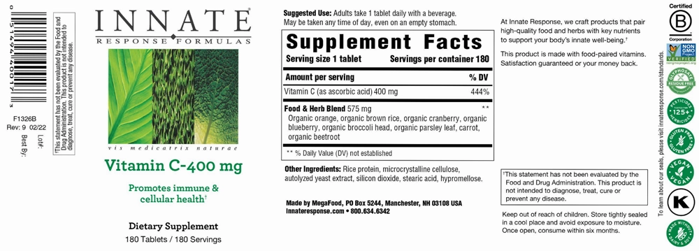 Vitamin C-400 180ct