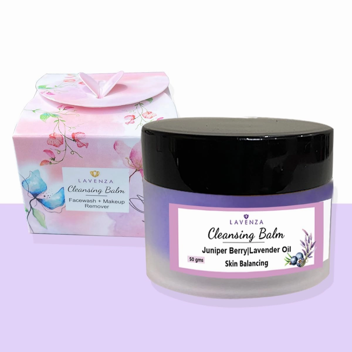 VitaminC Cleansing Balm Daily Face Cleanser & Makeup Remover | Gentle, Soap-Free Facewash with Plant Butters and Nourishing Oils | For Clean, Nourished & breathable skin |50 (Lavender)