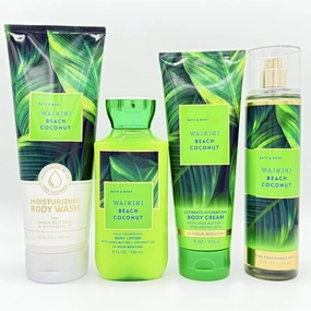 Waikīkī Beach Coconut 3-Piece Bath & Body Bundle | Moisturizing Body Wash, Daily Nourishing Body Lotion, Ultimate Hydration Body Cream and Fine Fragrance Mist