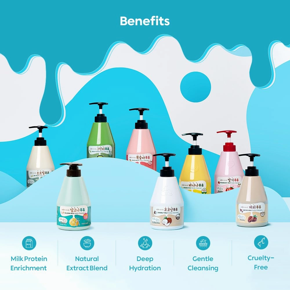 WELCOS KWAILNARA Coconut Milk Body Wash – Korean Body Wash with Coconut Extract for Hydrated, Silky Skin 560 g / 19.75 oz.