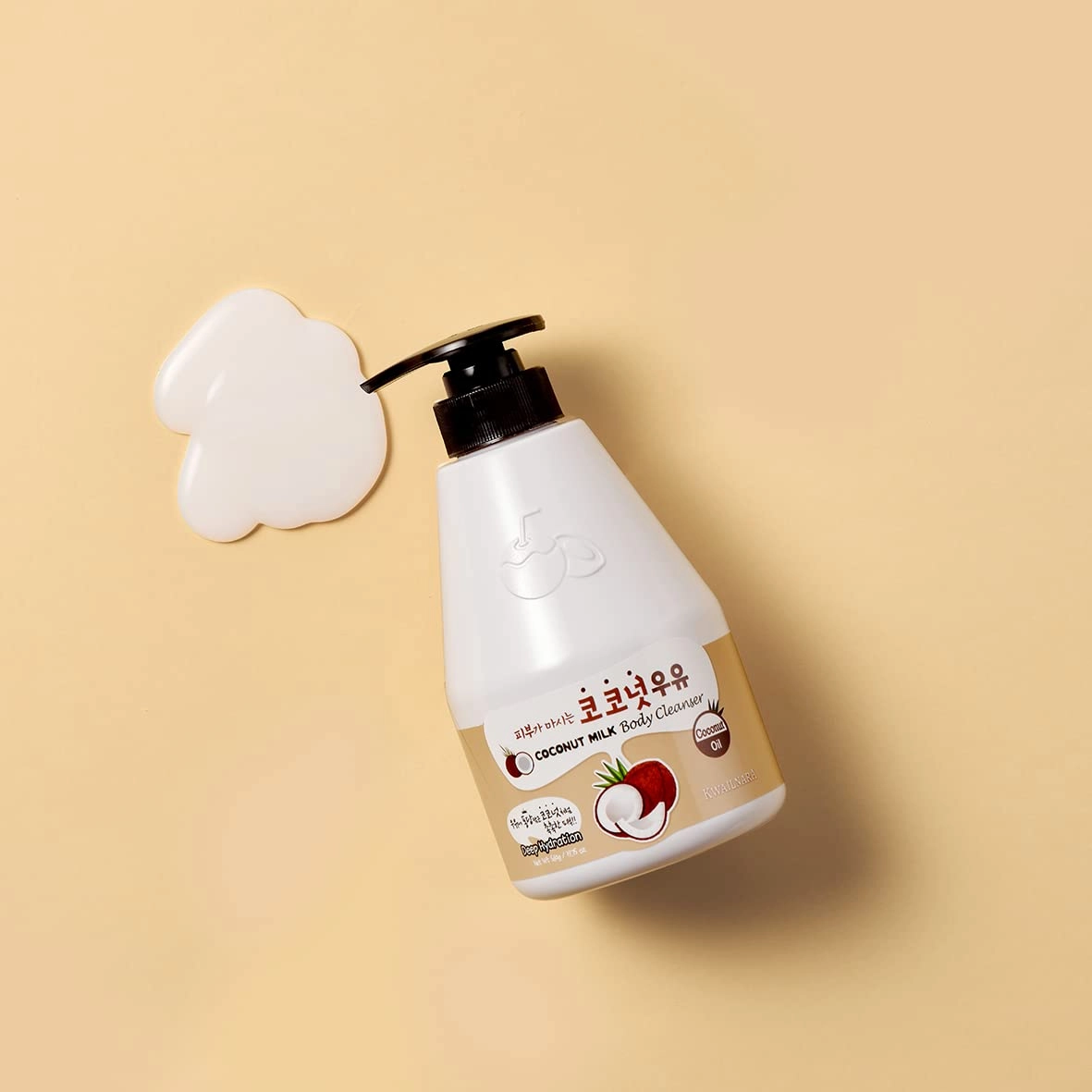 WELCOS KWAILNARA Coconut Milk Body Wash – Korean Body Wash with Coconut Extract for Hydrated, Silky Skin 560 g / 19.75 oz.