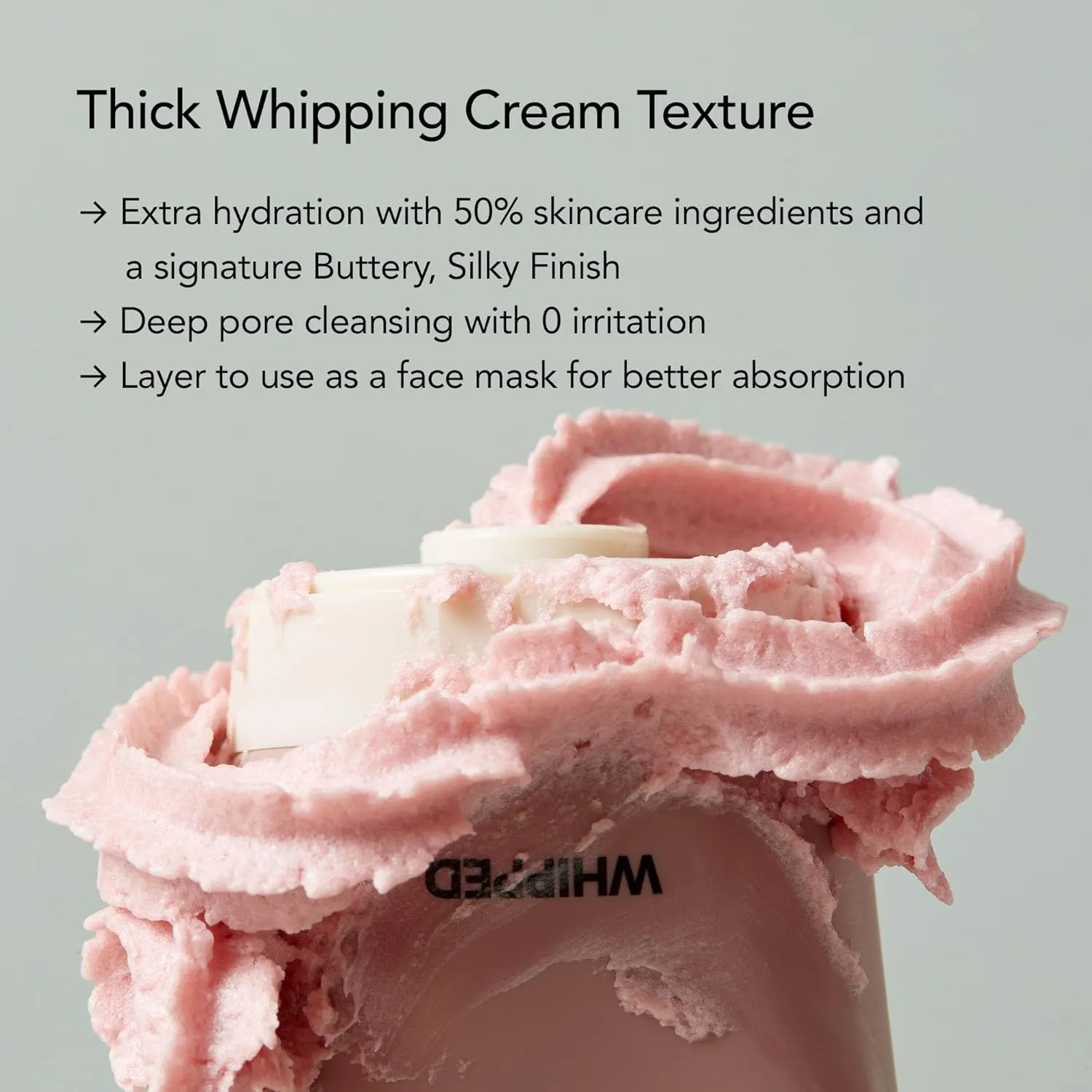 WHIPPED Cream Facial Cleanser Mugtree - Mugwort & Teatree Face Wash - For Oily Skin, Sebum & Pore Care - Moisturizing Face Cleanser, Niacinamide, Hyaluronic Acid, Vegan Korean Skincare, 4.5 oz