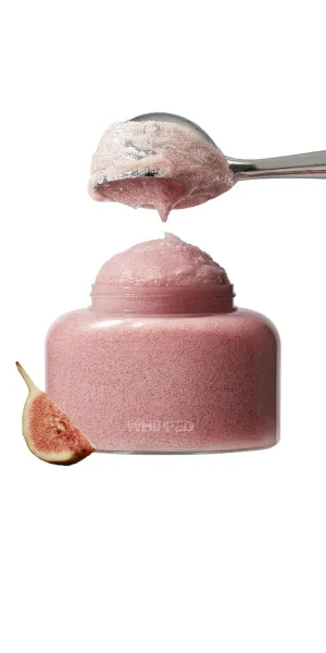 WHIPPED VEGAN SCRUB FIGBUTTER 210g (7.40 oz) - Made with Fig & Cacao Butter | Chewy Gelato Texture with Ceramide & Niacinamide, No Sugar or Salt, for Face & Body