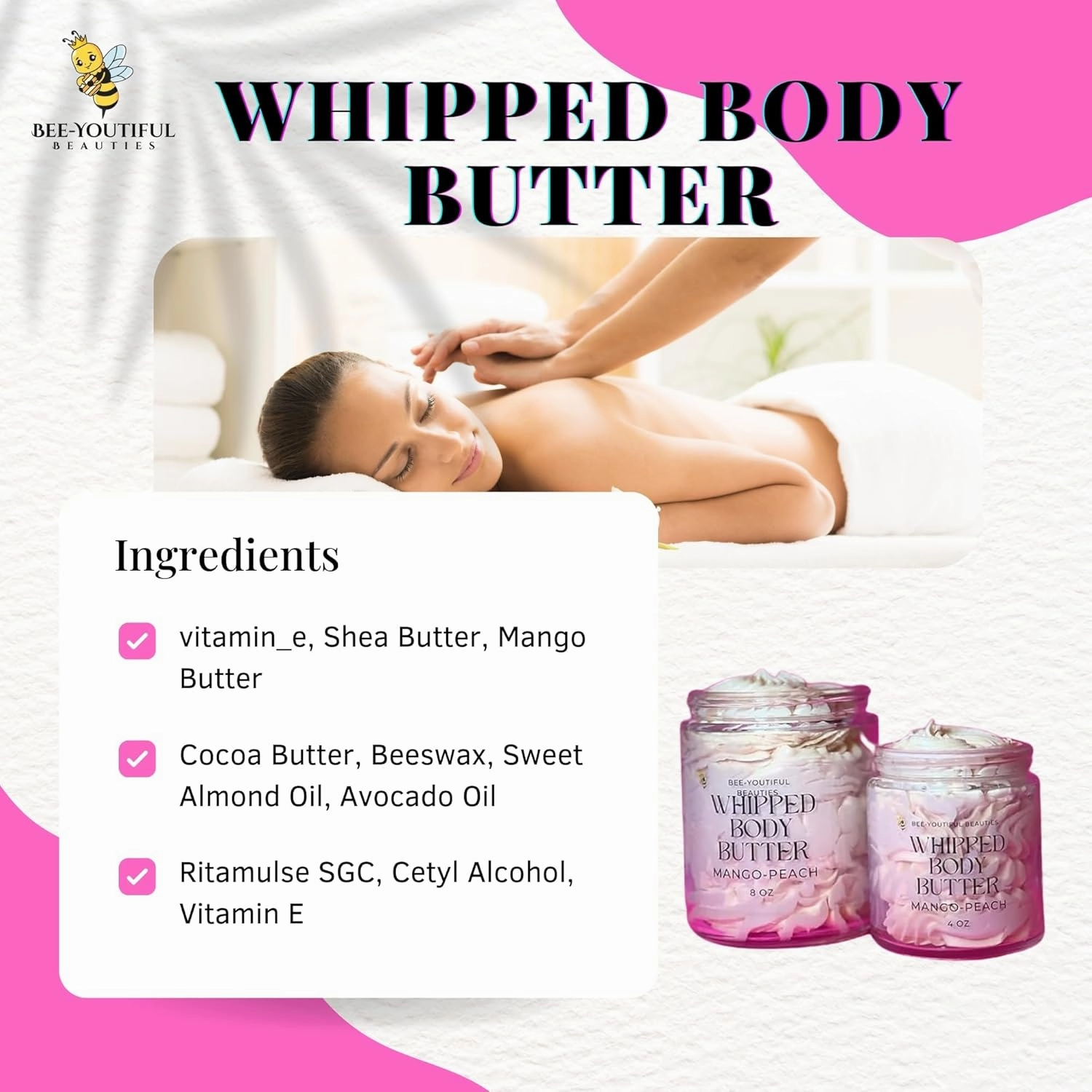 Whipped Shea   Beeswax Body Butter | Hydrating Moisturizer with Shea Butter, Mango Butter Cocoa Butter, & Beeswax for Nourishing Body Care - 8oz - Coconut Lime