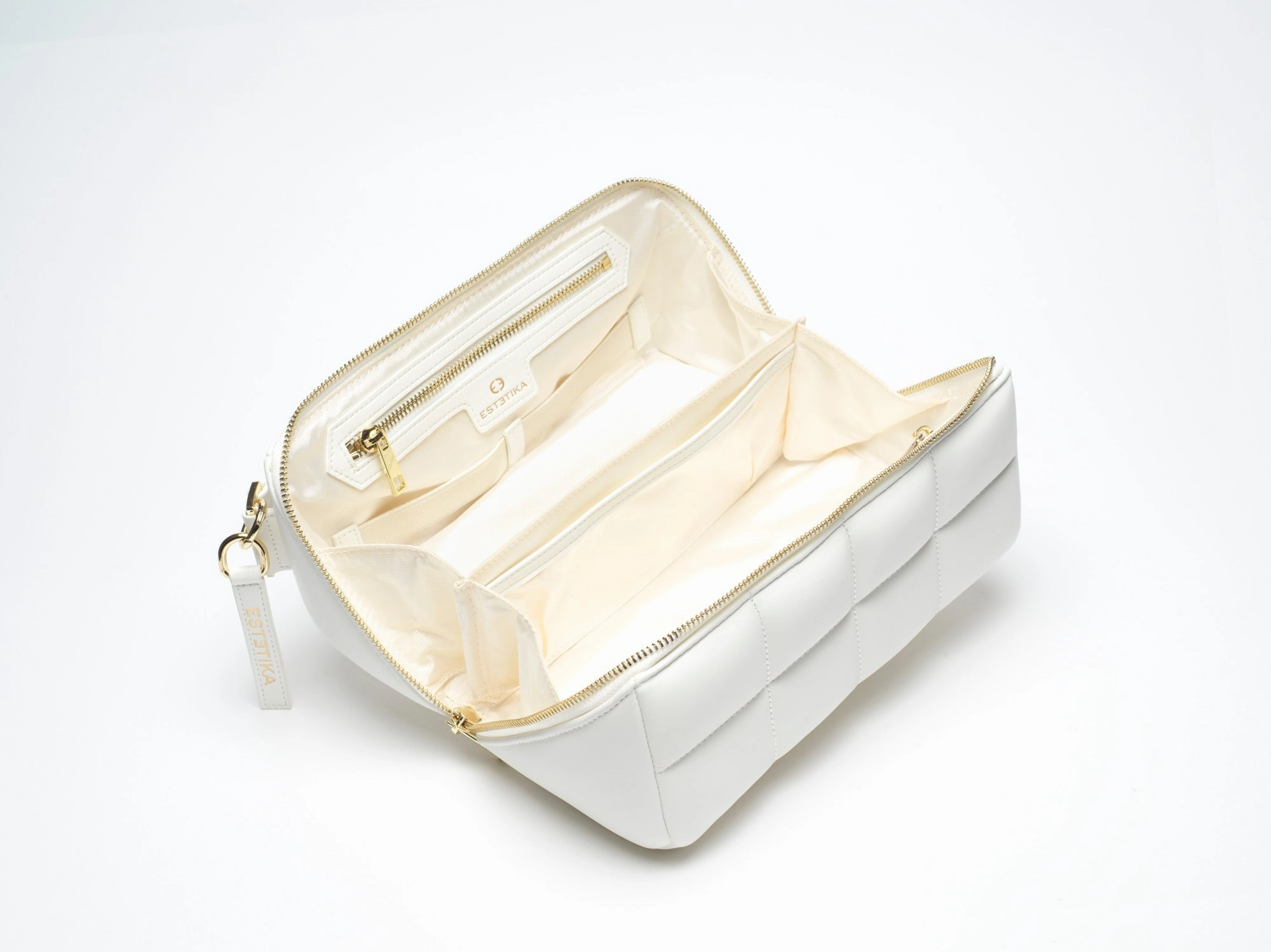 White Makeup Bag - Luxury Designer Cosmetic Case - The HOMEE