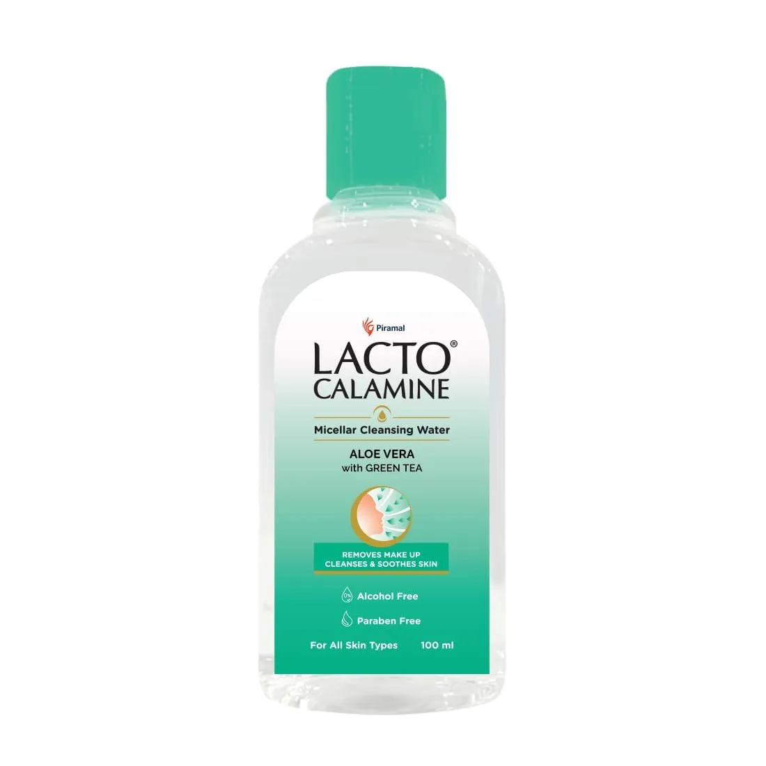xIILacto_Cala_mine Micellar Water Make Up Remover Liquid | 100ml | With Aloe Vera, Green Tea & Niacinamide | Cleansing Water For Face That Removes Make-Up, Excess Oil & Impurities | Alcohol Free