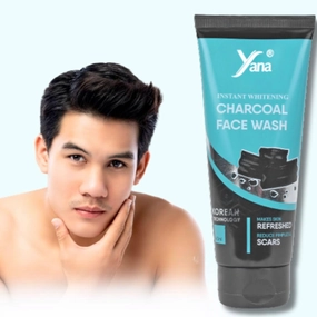 Yana Activated Charcoal Mens Face Wash travel size & Cleanser By Korean Technoloy | Charcoal Face Wash Scrub | Side-effect Free
