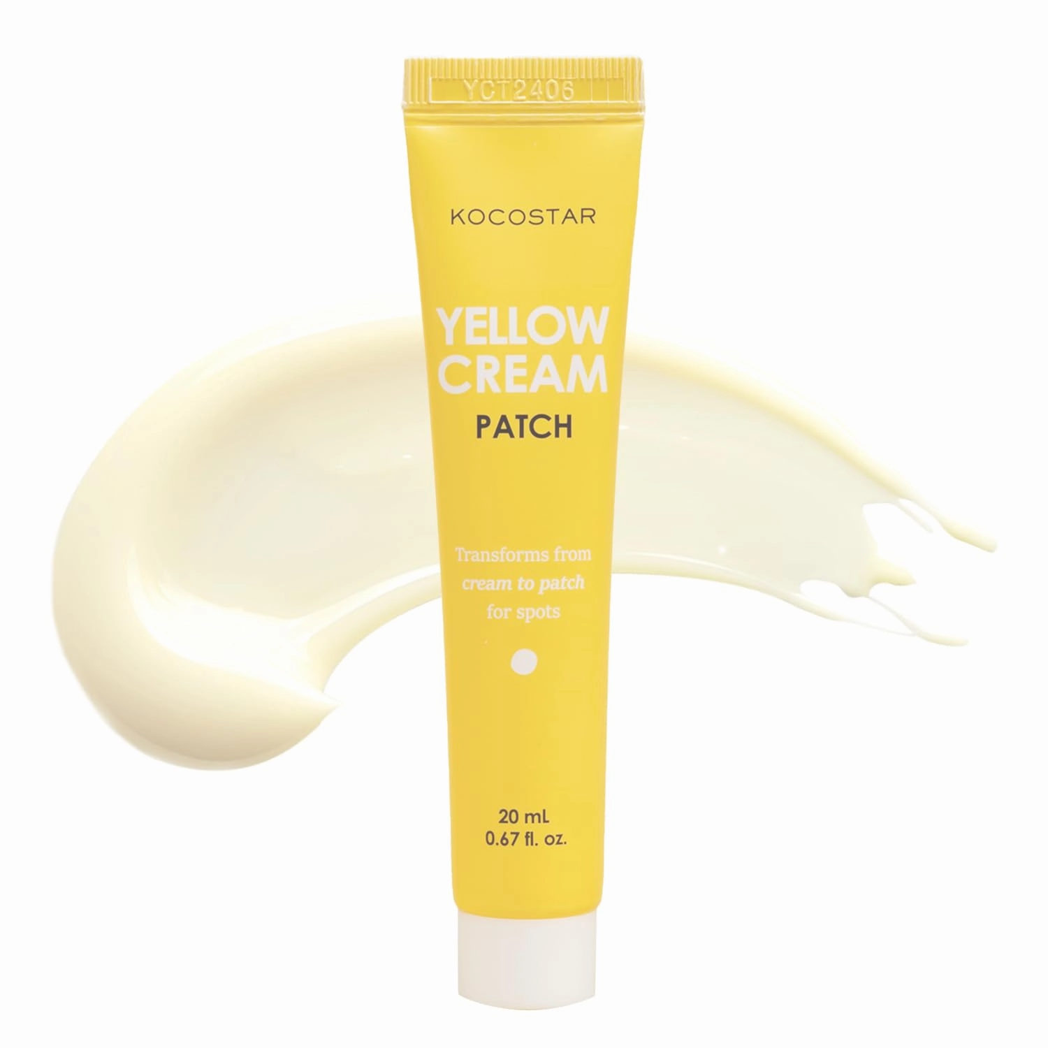 Yellow Cream Patch | Proactive Spot Care with Sulfur and BHA, Salicylic Acid Blemish Care, Cream to Patch Formula, Makeup-Friendly, Hydrating & Soothing, Korean Skincare, 0.67 fl oz.