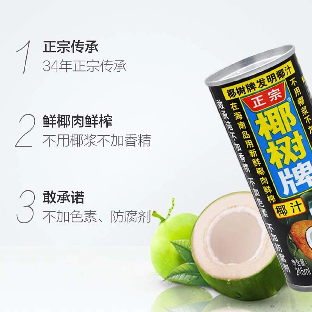 Yeshu Coconut Juice 245ml*24 Cans per Case