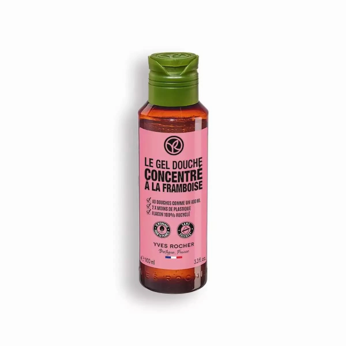 Yves Rocher Concentrated Moisturizing Raspberry Shower and Bath Body Gel - 100 ml. / 3.3 fl.oz.