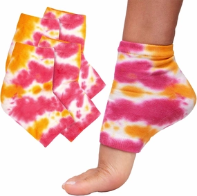ZenToes Moisturizing Heel Socks 2 Pairs Gel Lined Toeless Spa Socks to Heal and Treat Dry, Cracked Heels While You Sleep (Regular, Pink Tie Dye)