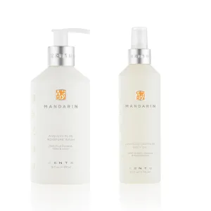 Zents Hand & Body Wash & Luminous Cashmere Body Oil Set (Mandarin Fragrance) | Hydrating Cleanser with Organic Shea Butter & Aloe | With Vitamin E & Organic Coconut Oil | 10 fl oz & 8 fl oz