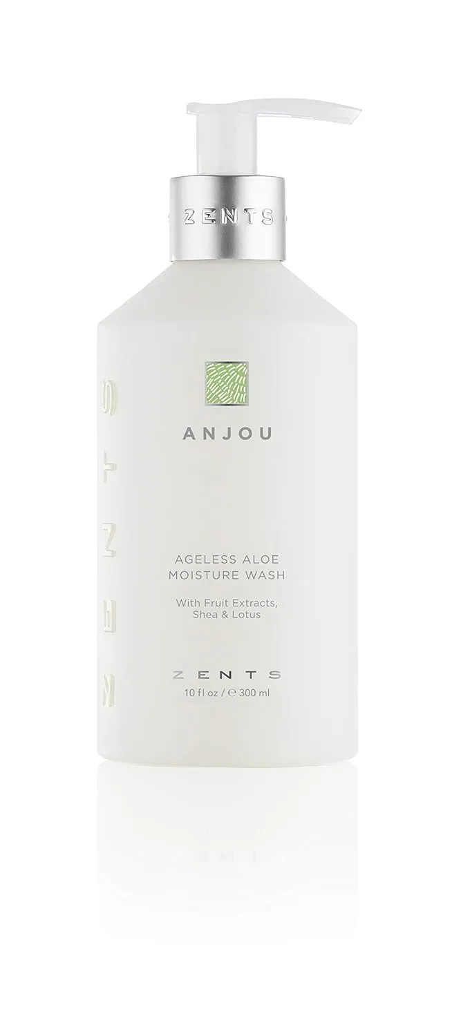 Zents Hand & Body Wash (Anjou Fragrance) | Hydrating Anti-Aging Cleanser with Organic Shea Butter & Aloe for Dry Skin | Gentle & Nourishing | 10 fl oz