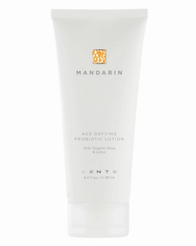 Zents Age-Defying Probiotic Body & Hand Lotion (Mandarin) | Moisturizing Lotion with Hyaluronic Acid & Organic Shea Butter | Nourishes & Hydrates Skin | 6.4 fl oz