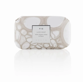 Zents Triple-Milled Luxe Bar Soap (Fig Fragrance) | Moisturizing Soap with Organic Shea Butter | Gentle Hand & Body Wash | Nourishes & Softens Skin | 5.7 oz