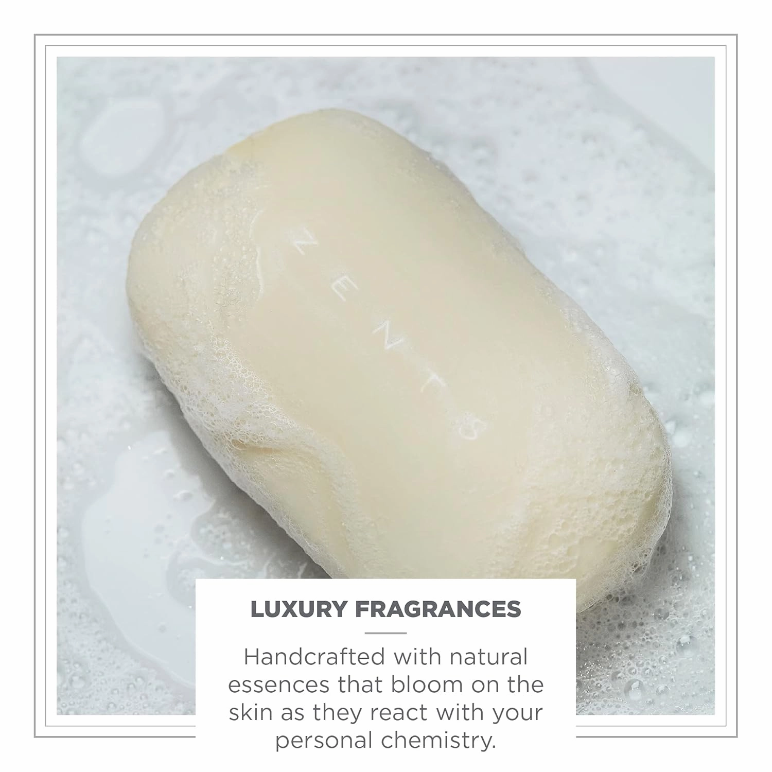 Zents Triple-Milled Luxe Bar Soap (Ore Fragrance) | Moisturizing Soap with Organic Shea Butter | Gentle Hand & Body Wash | Nourishes & Softens Skin | 5.7 oz